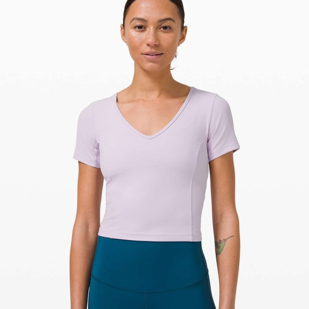 SOLD Nulu Cropped Short Sleeve Lavender Dew